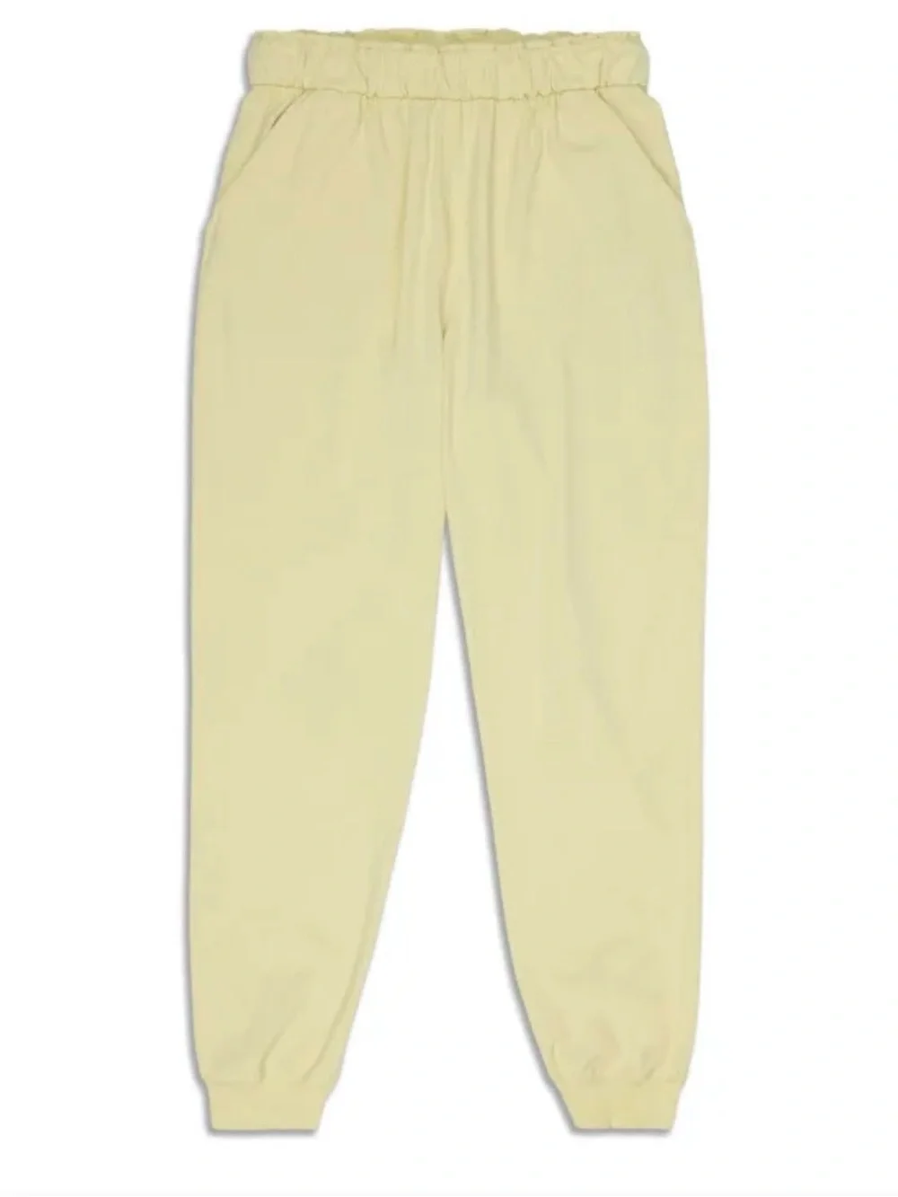 lululemon athletica Pale Yellow Elastic Ruffle Waist Joggers